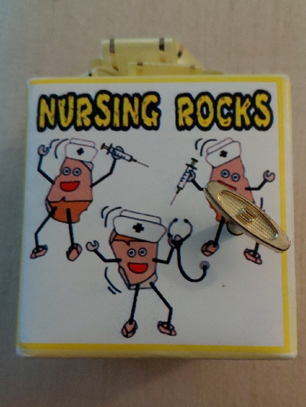 Nursing Rocks Yellow Gift Box with Decorative Bow Music Box - Picture 6 of 11